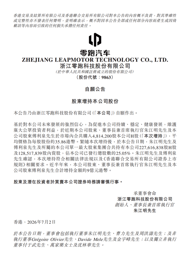 7.2 增持公告