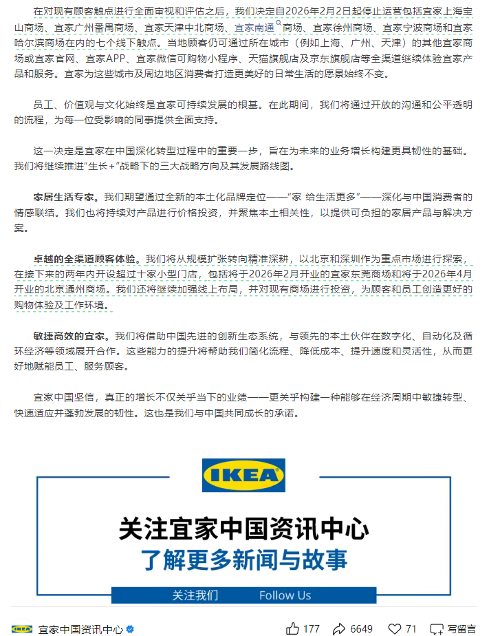 宜家中国调整战略，开设小型门店，商场变小你还会逛吗？